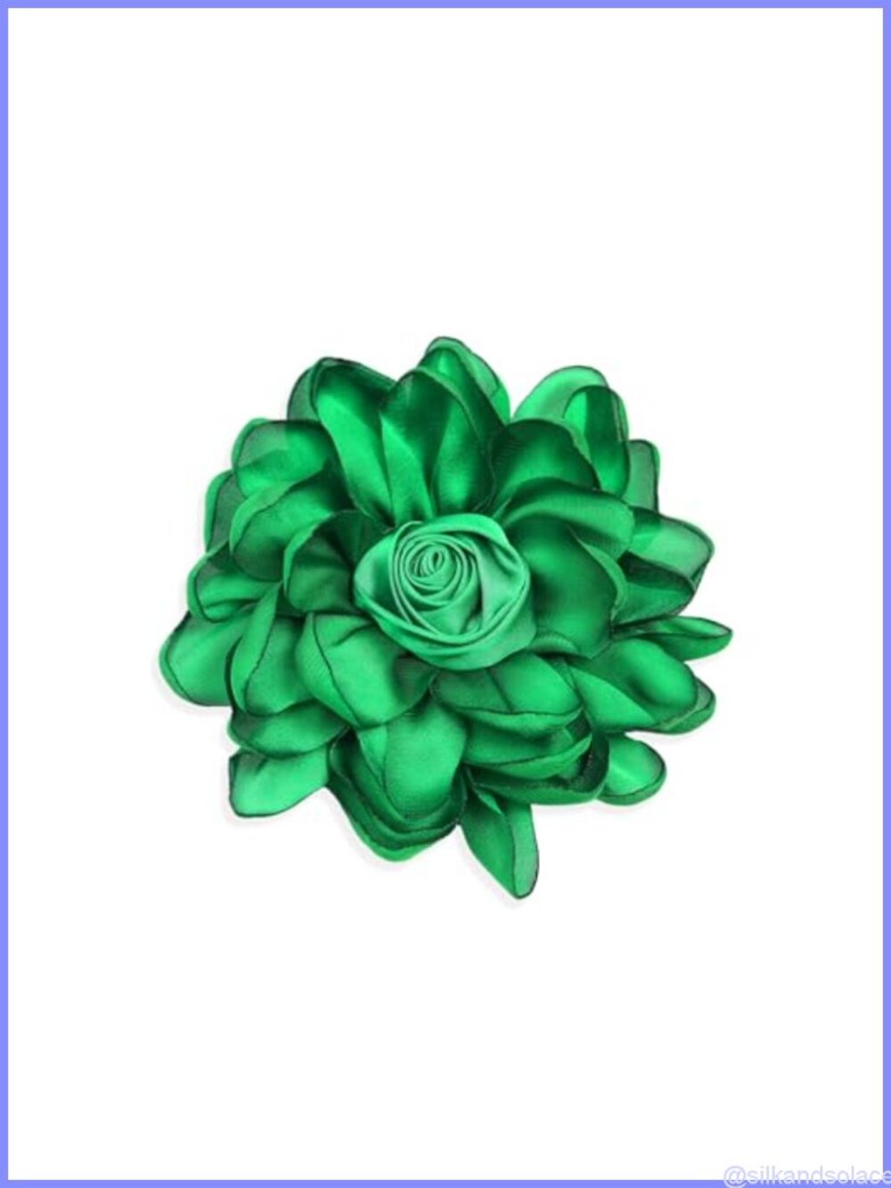 Satin Rose Flower Brooch Pin for Women Large Camellia Shawl Clip Duckbill Clips